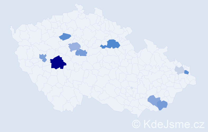 Příjmení: 'Černička', počet výskytů 23 v celé ČR