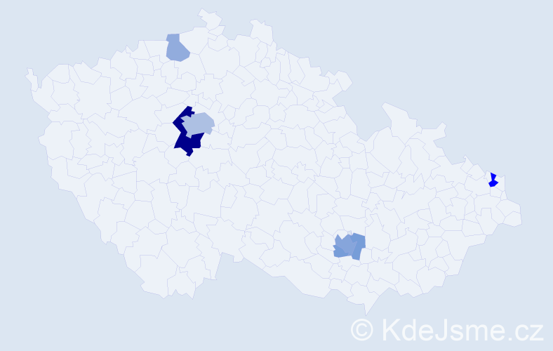 Příjmení: 'Košecký', počet výskytů 17 v celé ČR