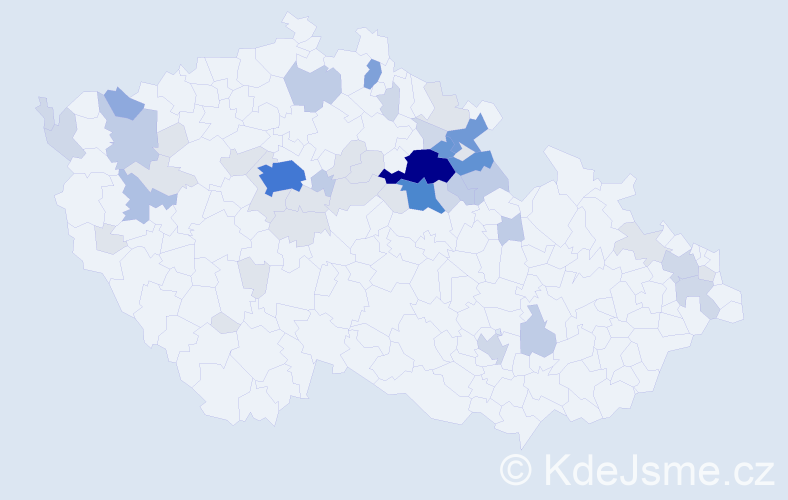 Příjmení: 'Pultarová', počet výskytů 166 v celé ČR