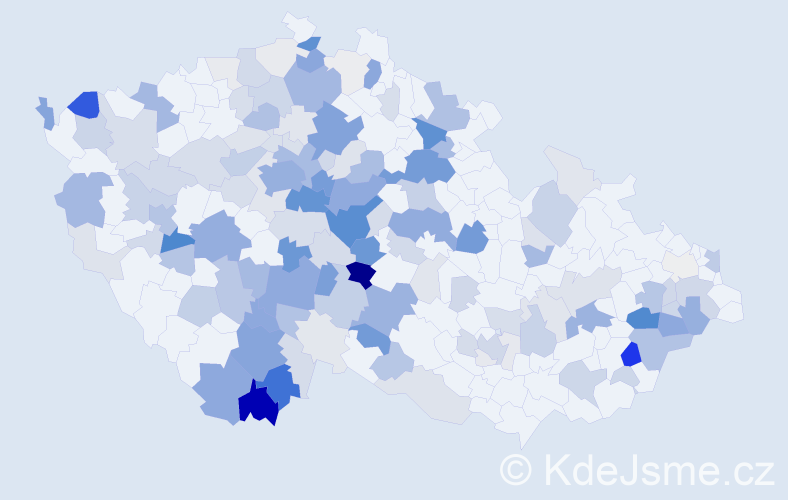 Příjmení: 'Pečenková', počet výskytů 547 v celé ČR