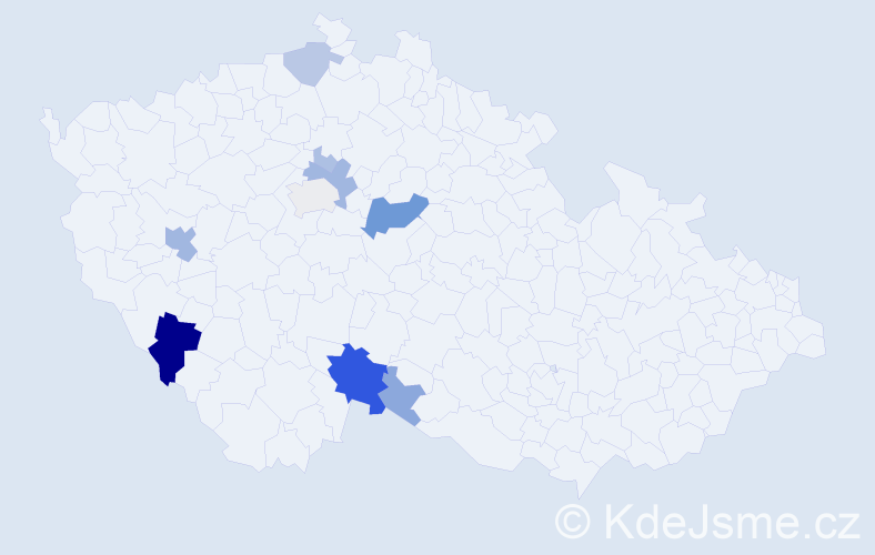 Příjmení: 'Hasnedl', počet výskytů 33 v celé ČR