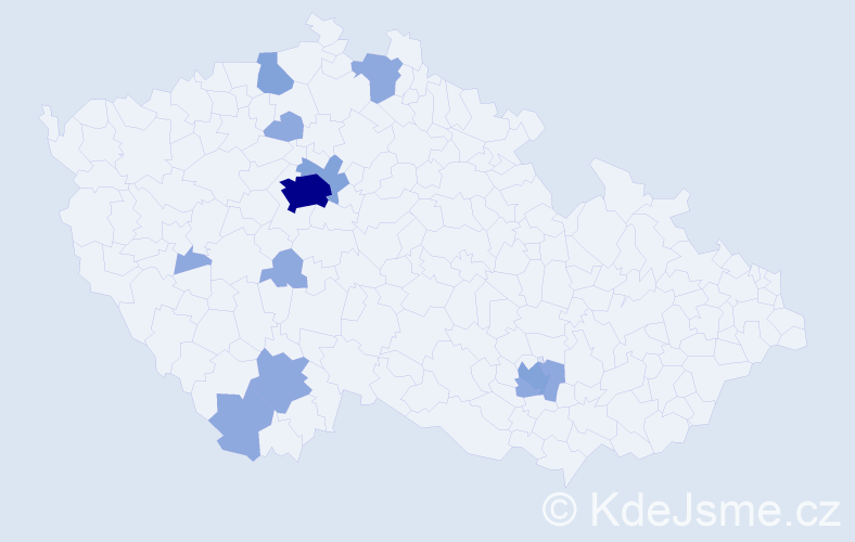 Příjmení: 'Fuley', počet výskytů 21 v celé ČR