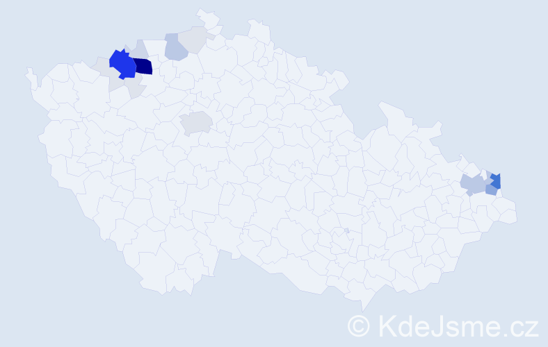 Příjmení: 'Kirvejová', počet výskytů 82 v celé ČR