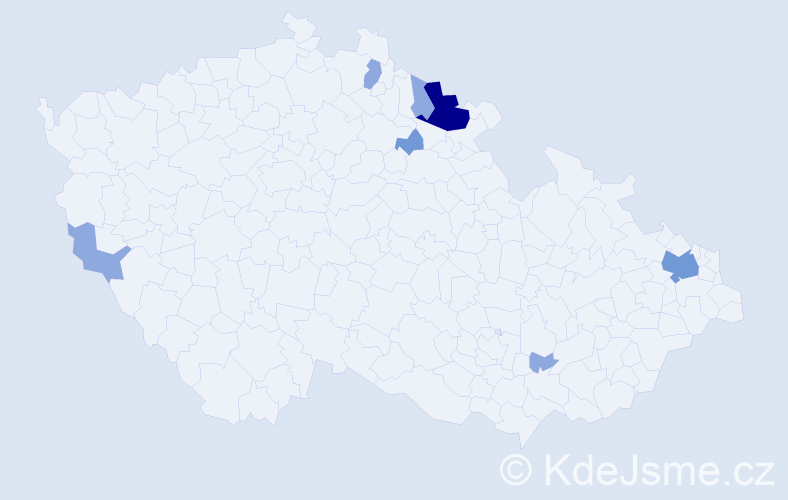 Příjmení: 'Lukáčková', počet výskytů 14 v celé ČR