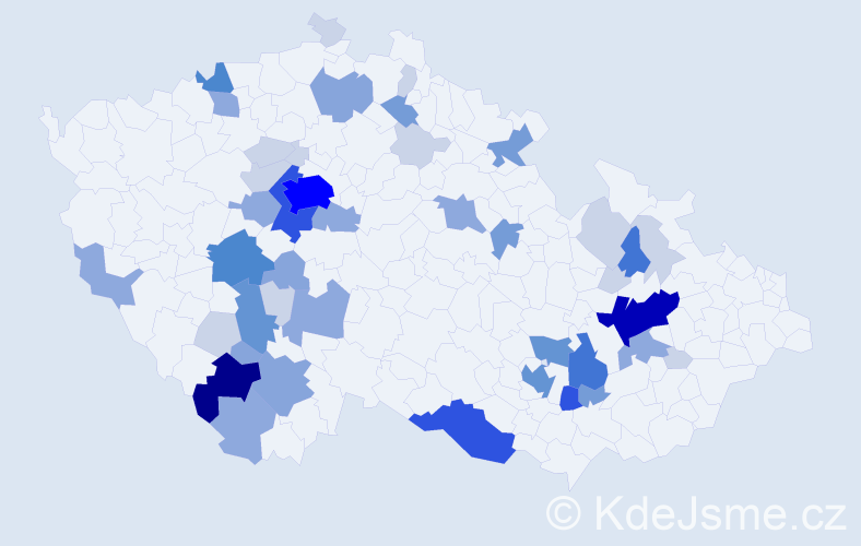 Příjmení: 'Raušer', počet výskytů 156 v celé ČR
