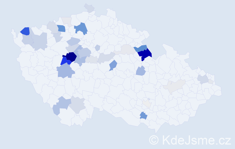 Příjmení: 'Ksandrová', počet výskytů 166 v celé ČR