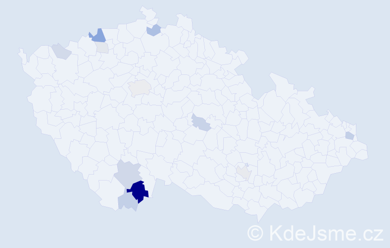 Příjmení: 'Heidingerová', počet výskytů 36 v celé ČR