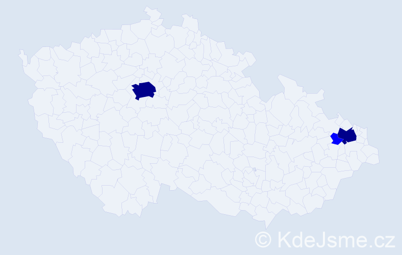 Příjmení: 'Potempová', počet výskytů 5 v celé ČR