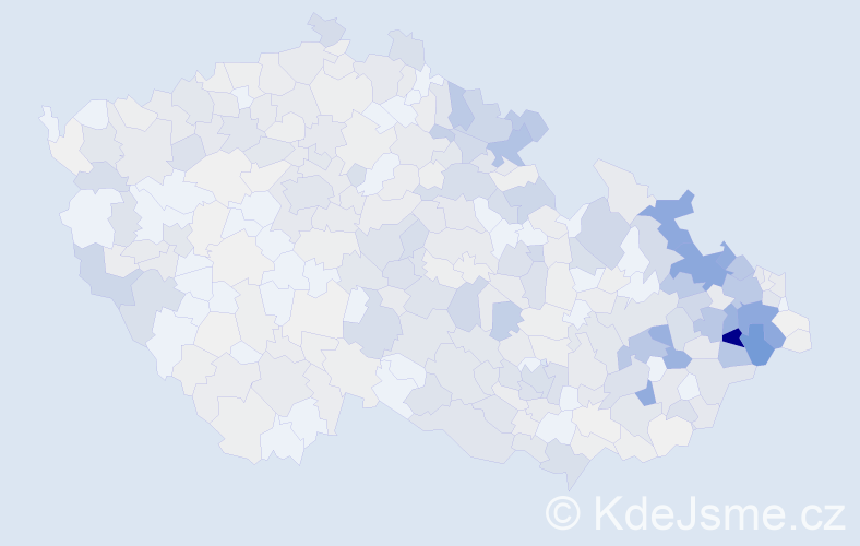 Příjmení: 'Kocián', počet výskytů 1995 v celé ČR