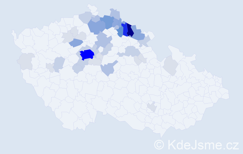Příjmení: 'Bachtík', počet výskytů 139 v celé ČR