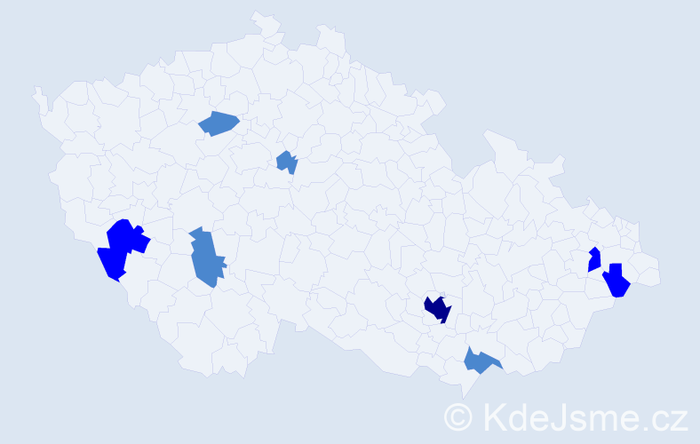 Příjmení: 'Bročková', počet výskytů 13 v celé ČR