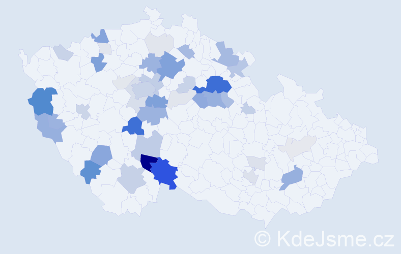 Příjmení: 'Hrůša', počet výskytů 173 v celé ČR