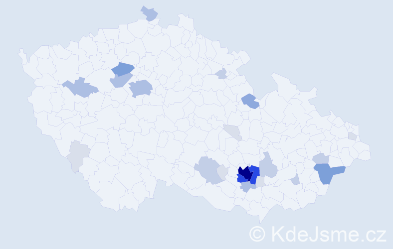 Příjmení: 'Rudolecký', počet výskytů 82 v celé ČR