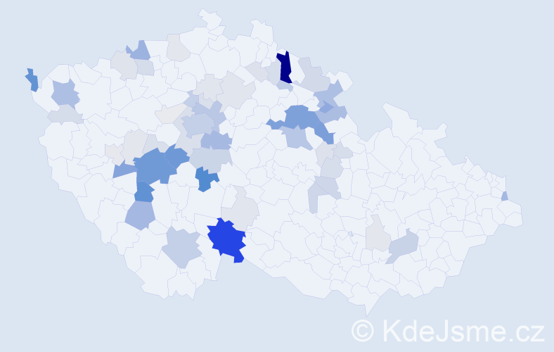 Příjmení: 'Boukal', počet výskytů 241 v celé ČR