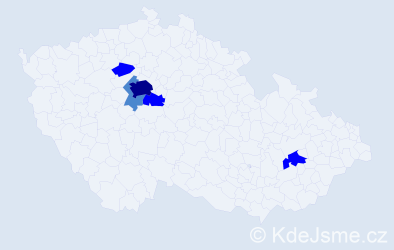 Příjmení: 'Tyksová', počet výskytů 10 v celé ČR