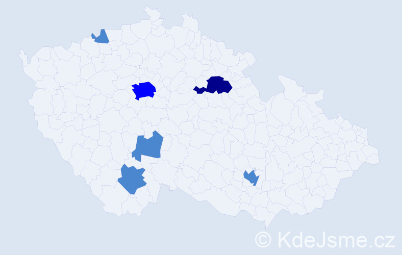 Příjmení: 'Lipp', počet výskytů 9 v celé ČR