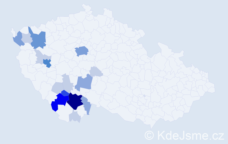 Příjmení: 'Kobernová', počet výskytů 52 v celé ČR