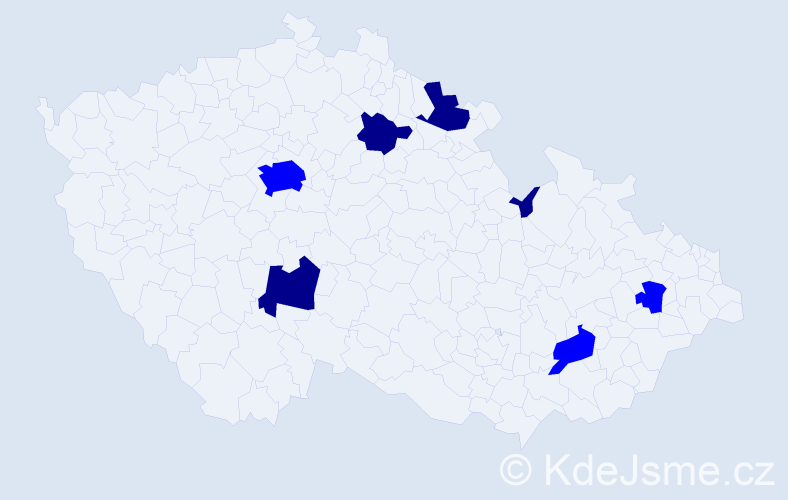 Příjmení: 'Mázor', počet výskytů 11 v celé ČR