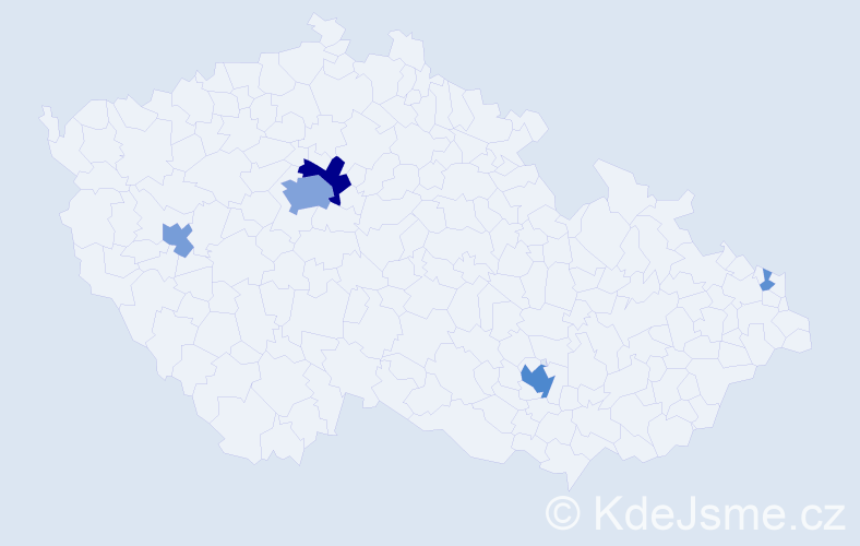 Příjmení: 'Levi', počet výskytů 22 v celé ČR