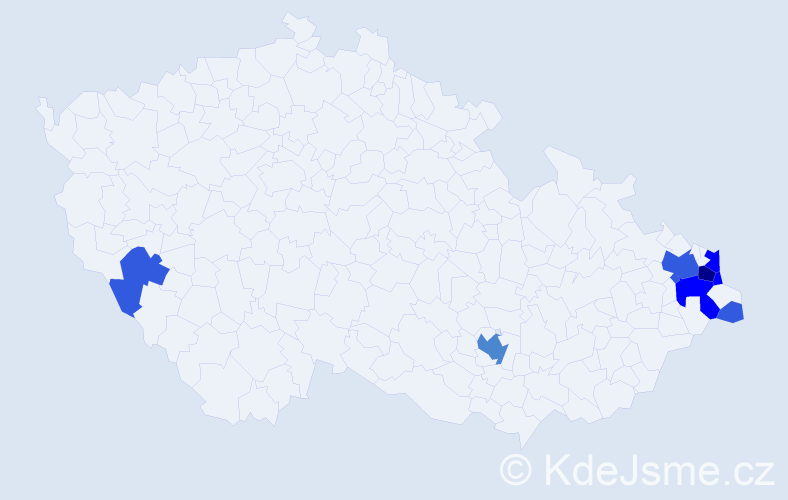 Příjmení: 'Palarczyková', počet výskytů 28 v celé ČR