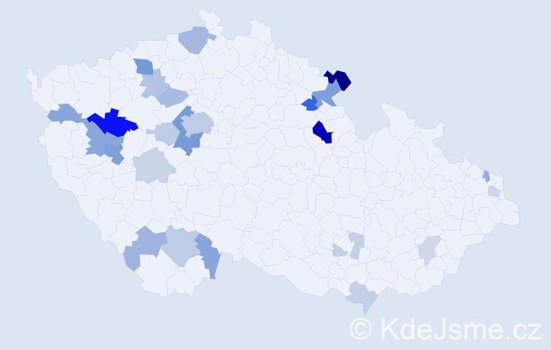 Příjmení: 'Radvanovská', počet výskytů 60 v celé ČR
