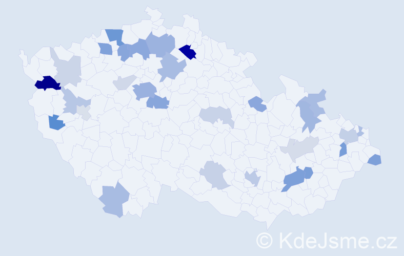 Příjmení: 'Christovová', počet výskytů 72 v celé ČR
