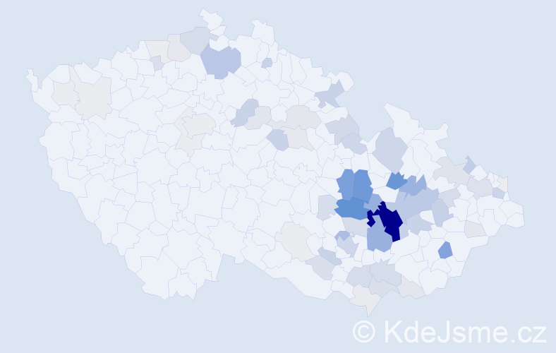 Příjmení: 'Trnečka', počet výskytů 278 v celé ČR