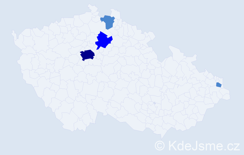Příjmení: 'Baitl', počet výskytů 7 v celé ČR