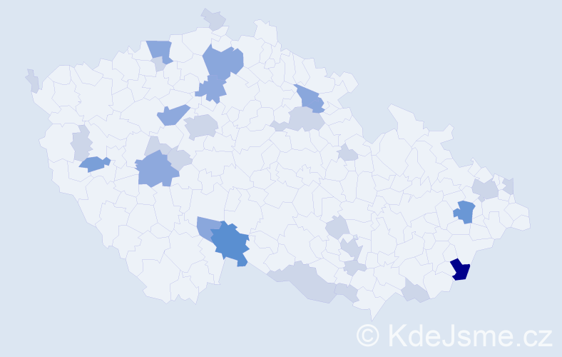 Příjmení: 'Kaššová', počet výskytů 67 v celé ČR