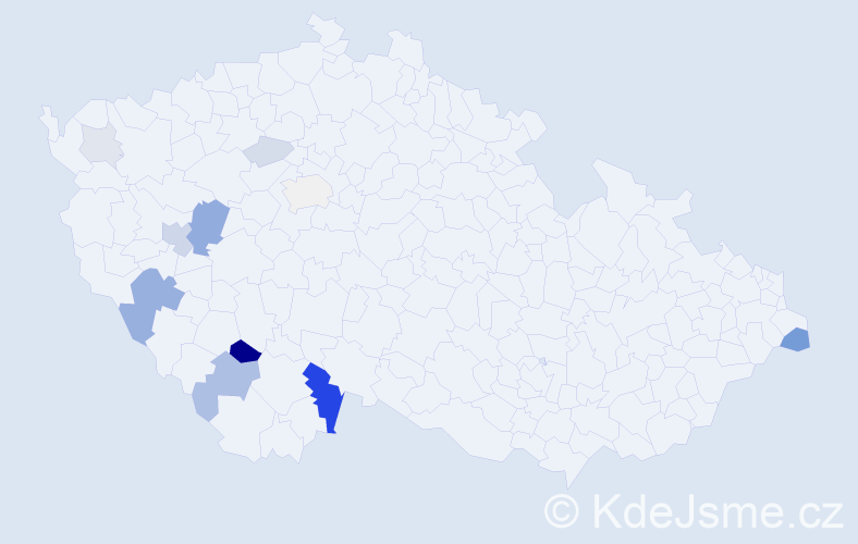 Příjmení: 'Skočná', počet výskytů 32 v celé ČR