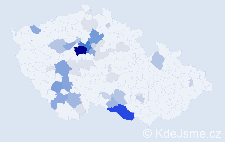 Příjmení: 'Fouček', počet výskytů 143 v celé ČR