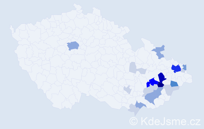 Příjmení: 'Mikšánková', počet výskytů 74 v celé ČR
