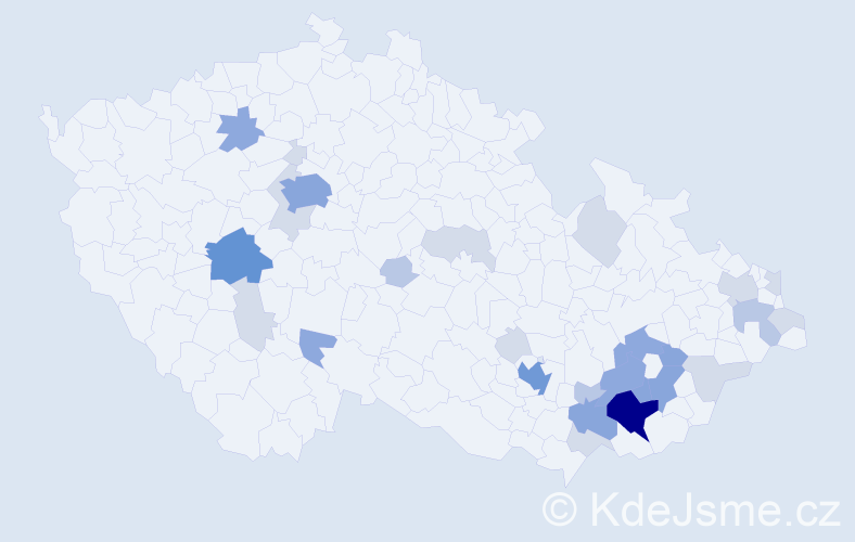 Příjmení: 'Trňáková', počet výskytů 80 v celé ČR