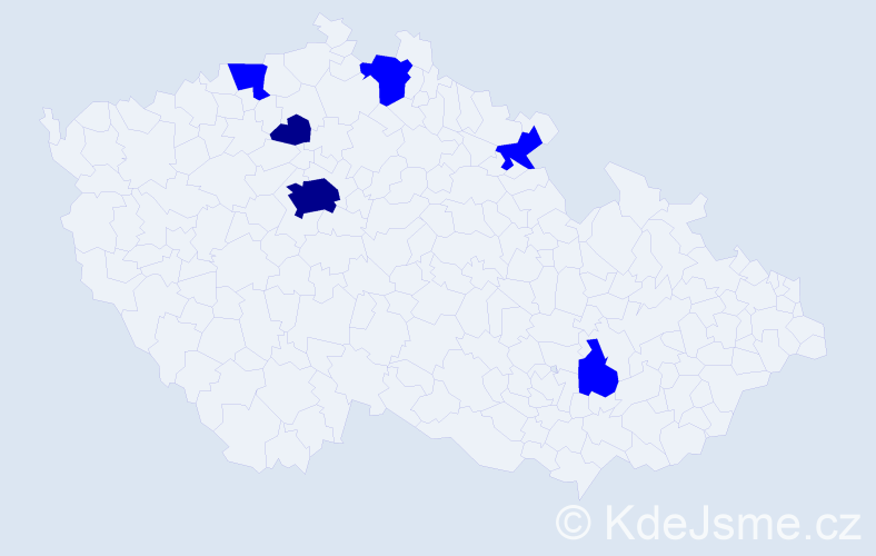 Příjmení: 'Gieci', počet výskytů 8 v celé ČR