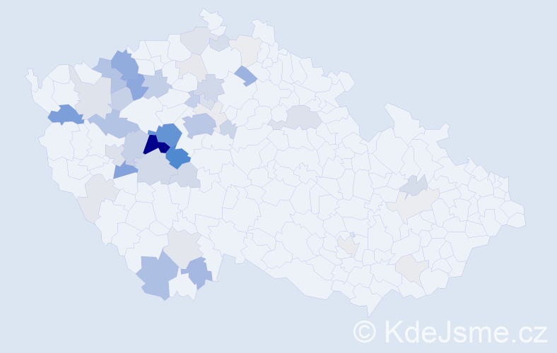 Příjmení: 'Klánová', počet výskytů 171 v celé ČR