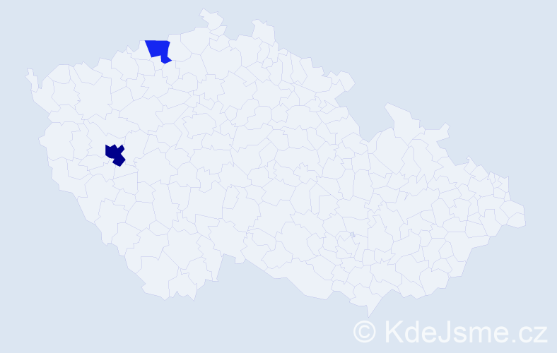 Příjmení: 'Čmil', počet výskytů 3 v celé ČR