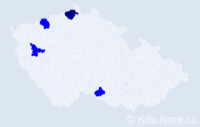 Příjmení: 'Ameti', počet výskytů 5 v celé ČR