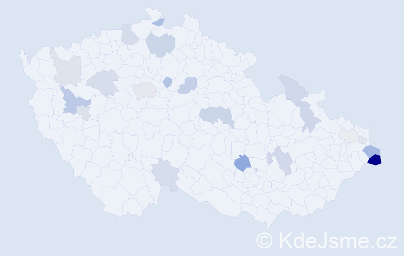 Příjmení: 'Kulik', počet výskytů 40 v celé ČR