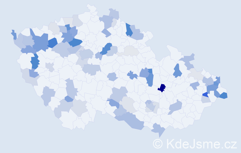 Příjmení: 'Bednárová', počet výskytů 207 v celé ČR