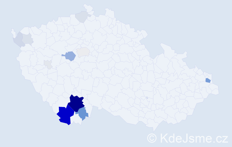 Příjmení: 'Pufferová', počet výskytů 61 v celé ČR