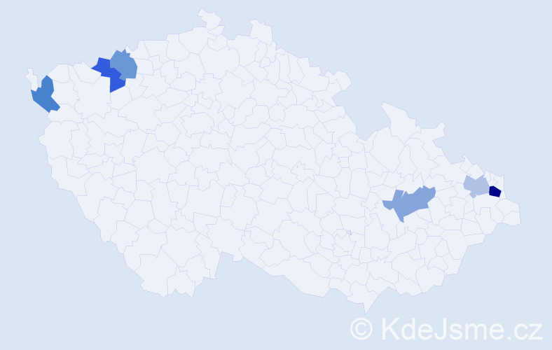 Příjmení: 'Zmitková', počet výskytů 8 v celé ČR