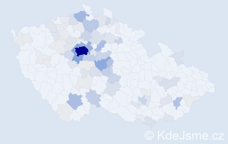 Příjmení: 'Mysliveček', počet výskytů 275 v celé ČR