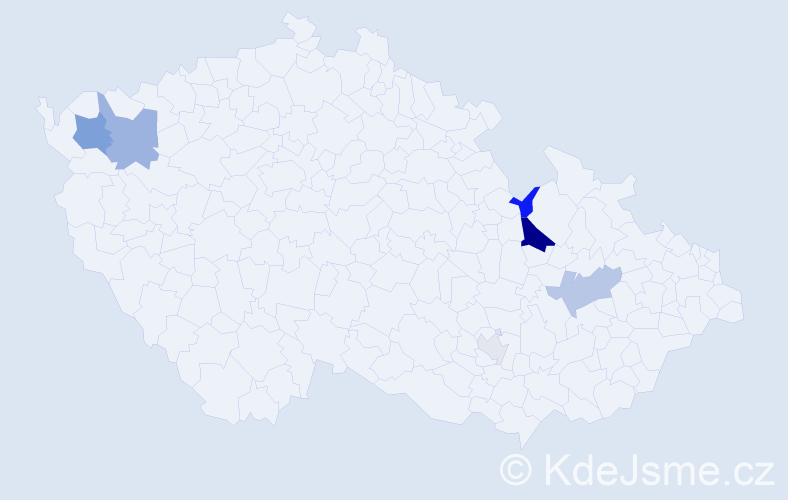 Příjmení: 'Pulkrt', počet výskytů 14 v celé ČR