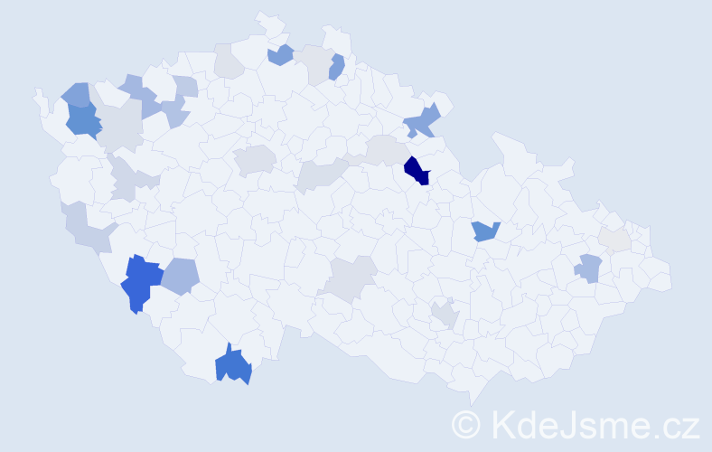 Příjmení: 'Pfeifferová', počet výskytů 64 v celé ČR