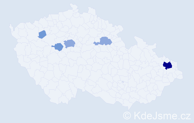 Příjmení: 'Sionko', počet výskytů 12 v celé ČR