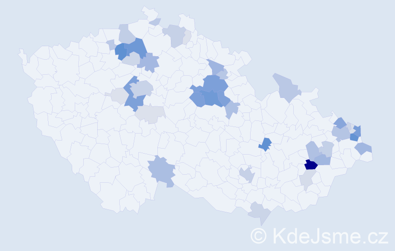 Příjmení: 'Malíř', počet výskytů 182 v celé ČR