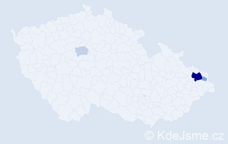 Příjmení: 'Sieja', počet výskytů 14 v celé ČR