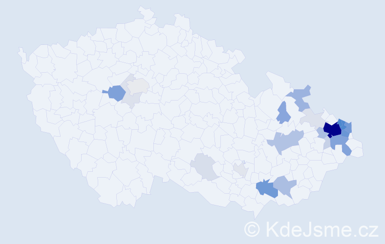 Příjmení: 'Goj', počet výskytů 114 v celé ČR
