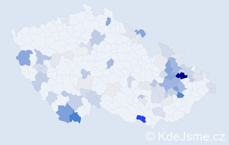 Příjmení: 'Bejdák', počet výskytů 196 v celé ČR