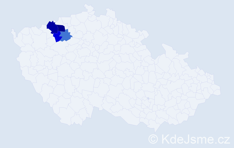 Příjmení: 'Naxer', počet výskytů 8 v celé ČR